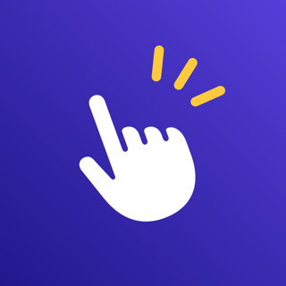 Maestro app icon — a pointing hand with snap sparks